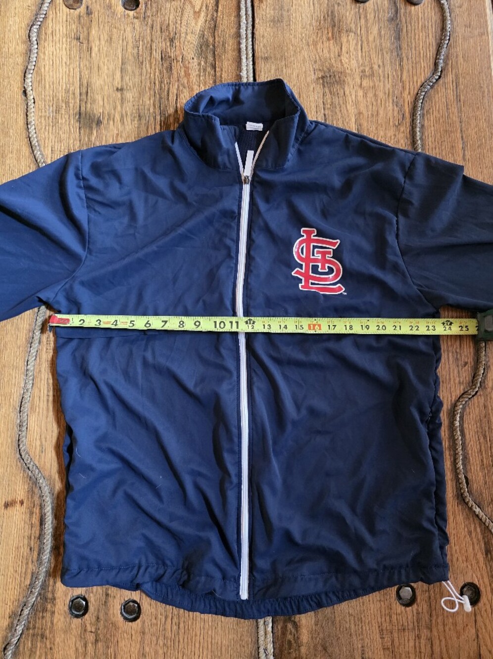 St. Louis Cardinals Navy Windbreaker Jacket Adult Womens XL - Picture 13 of 14